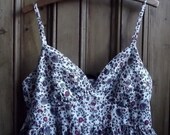 womans sun dress festival vintage clothing boho summer sundress  uk 16 us 14 floral casual day large strappy folk  white red berry