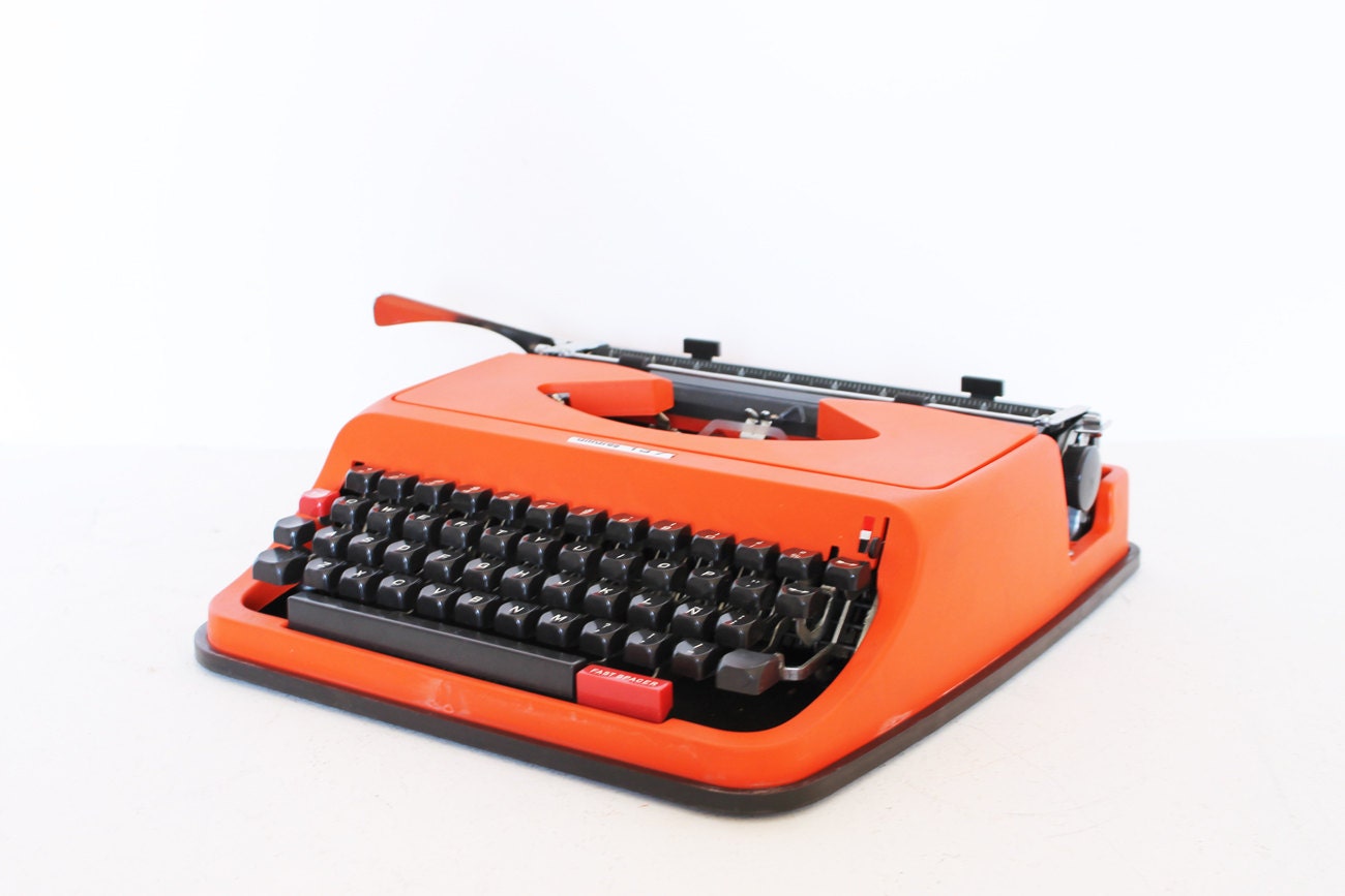 Vintage manual orange Antares Typewriter etsy black friday cyber monday