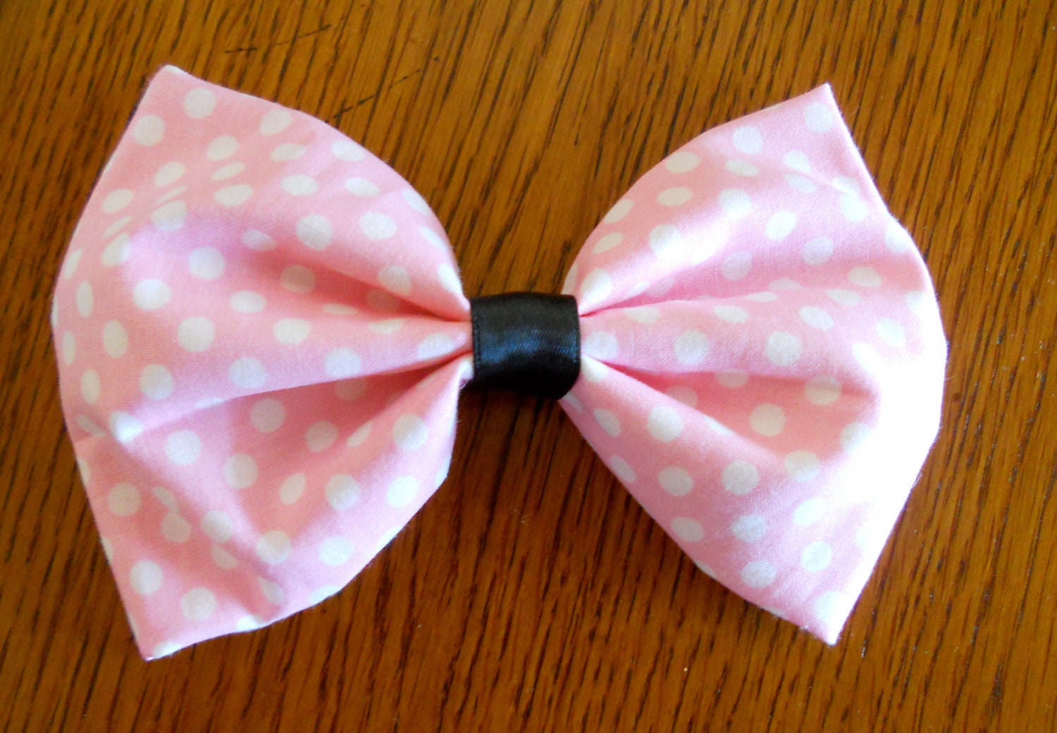 Light/Soft Pink Polka Dot Hair Bow