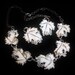 Sarah Coventry wedding white enamel choker and earrings 1960s Whispering Leaves with adjustable clasp