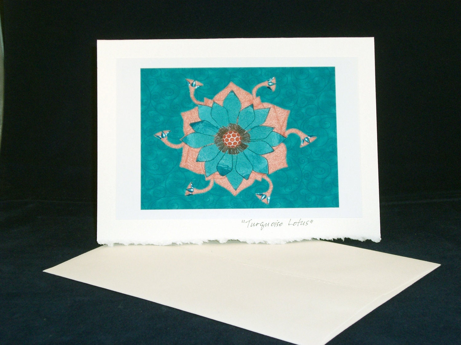 Mandala Note Card "Turquoise Lotus"