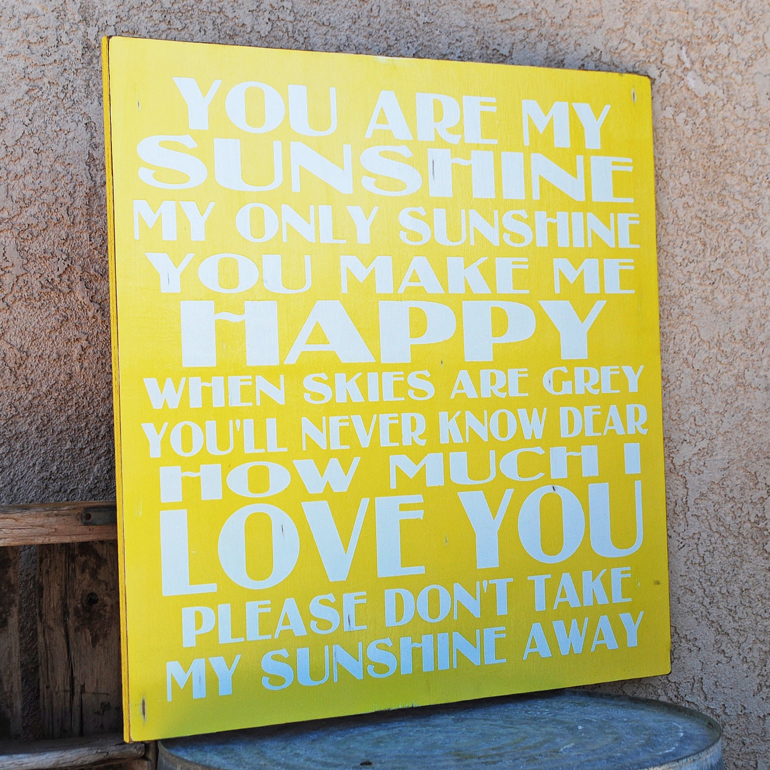 24x24" You Are My Sunshine Sign - Song - Nursery - Playroom - You Pick Colors
