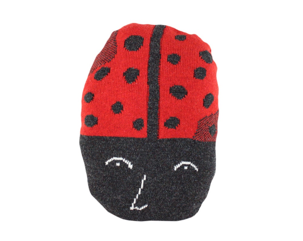 Lacy the Ladybug - soft knitted pillow, toy