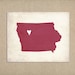 Iowa Love State Customizable Art Print