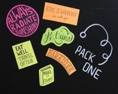 Neon Sticker-Bombing Quote Stickers -- pack one --  
