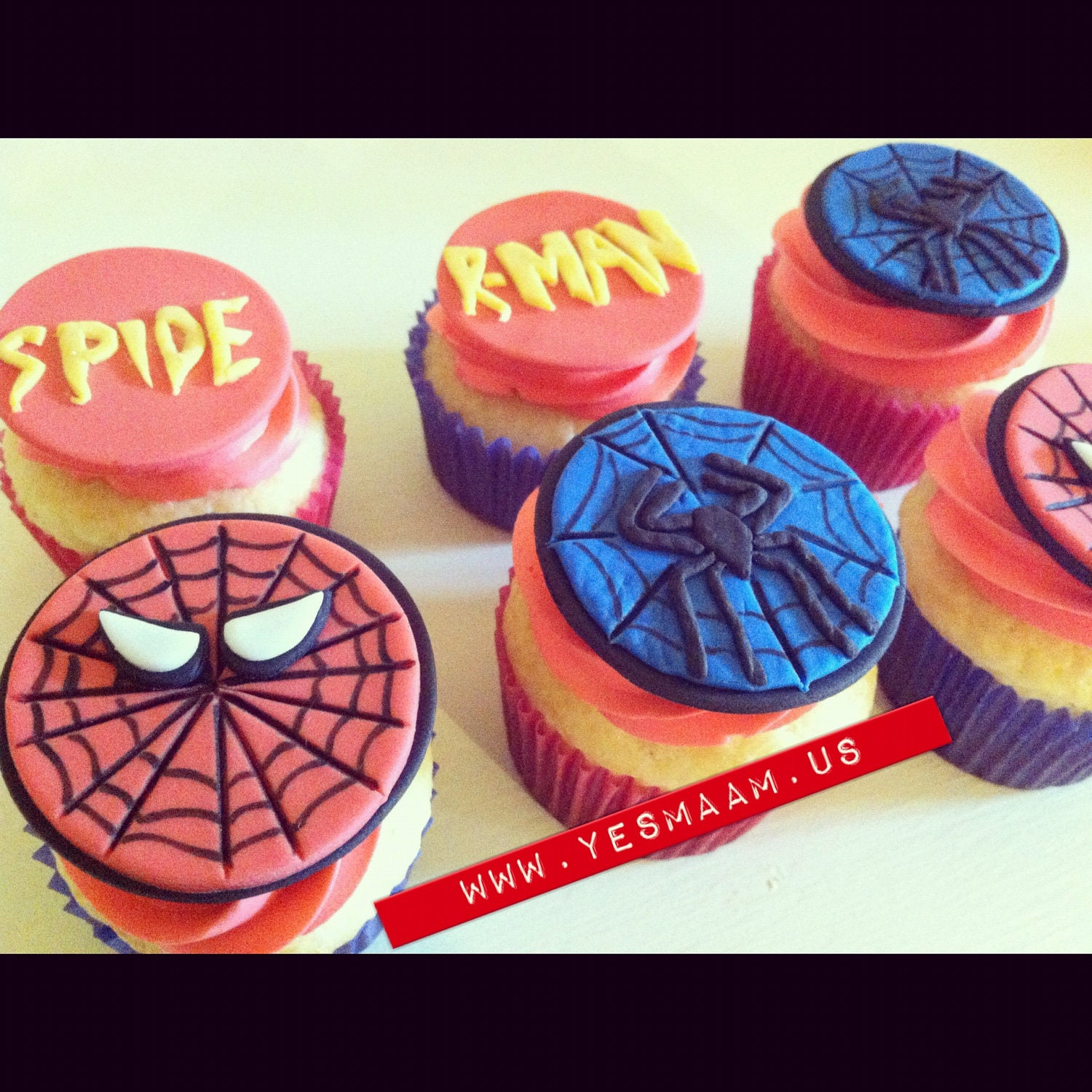 12 Spider-Man Cupcake Fondant Toppers