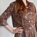 60s Dress / Mad Men / Office Fashion / Cappuccino Black Orange Abstract Print / Dress Jacket Separates / by Shelton Strollers