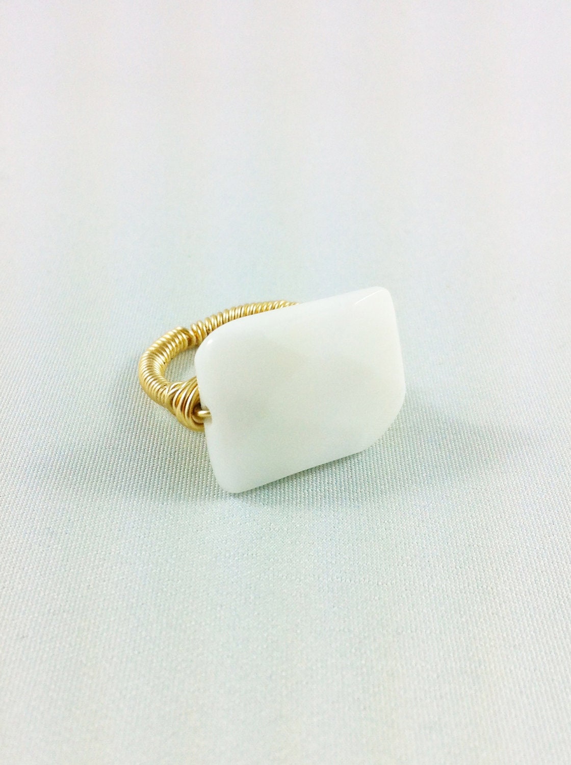 White Agate Cocktail Ring