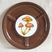 Vintage Mushroom Tray Brown Fungi Decor Divided Melmac Serving Platter, Trivet or Retro Decorating. Original Melamine. 1970 70s style