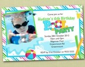 Photo Personalised Pool Party Birthday Invitations - You Print Il_170x135