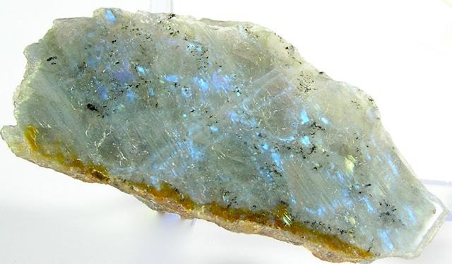 Reserved  White Labradorite Spectrolite Bright Sky Blue Schiller Iridescent Polished Stone