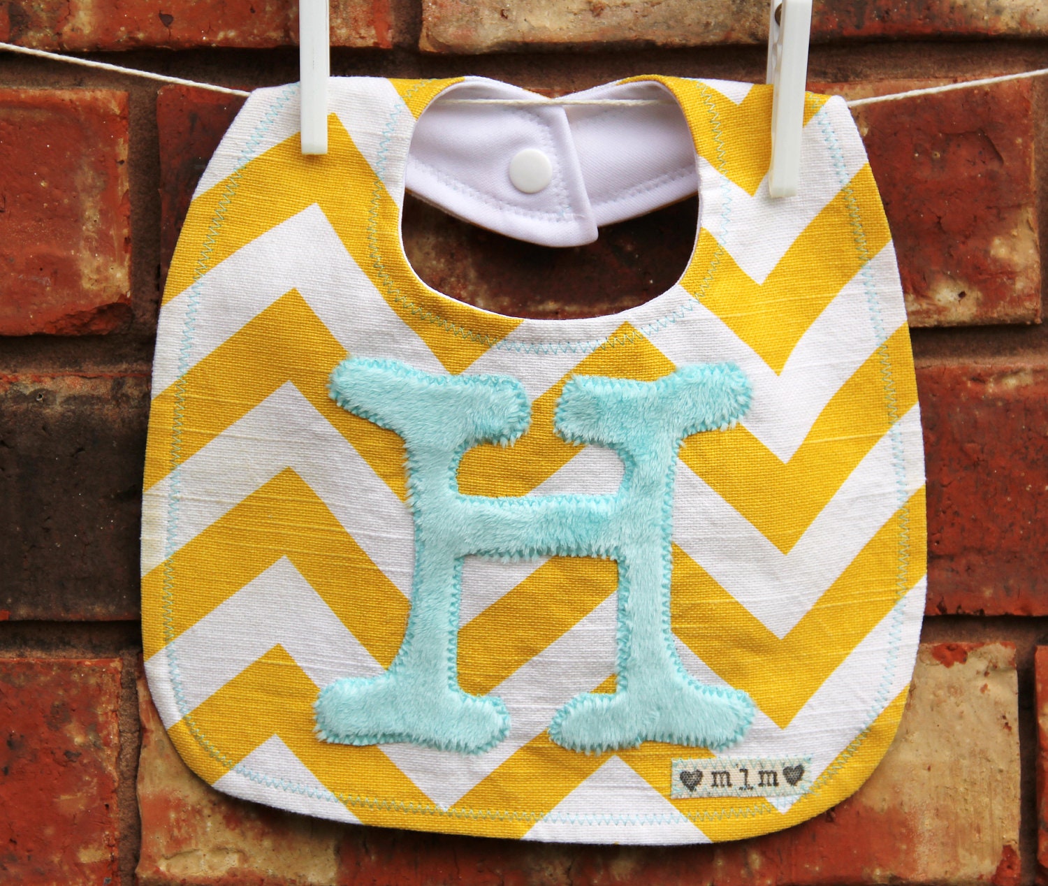 Chevron Bib Monogrammed, Personalized Bib, Chevron Stripe Bib, Waterproof Bib, Custom Bib, Monogrammed Bib