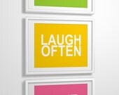 Live, Laugh, Love set of 3 prints 8x10 CUSTOM COLORS