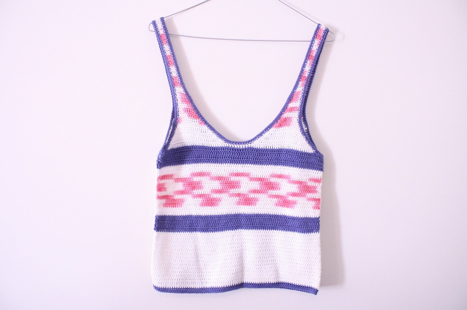 SALE 90s Surfster Crochet Knit Crop Top / Tank