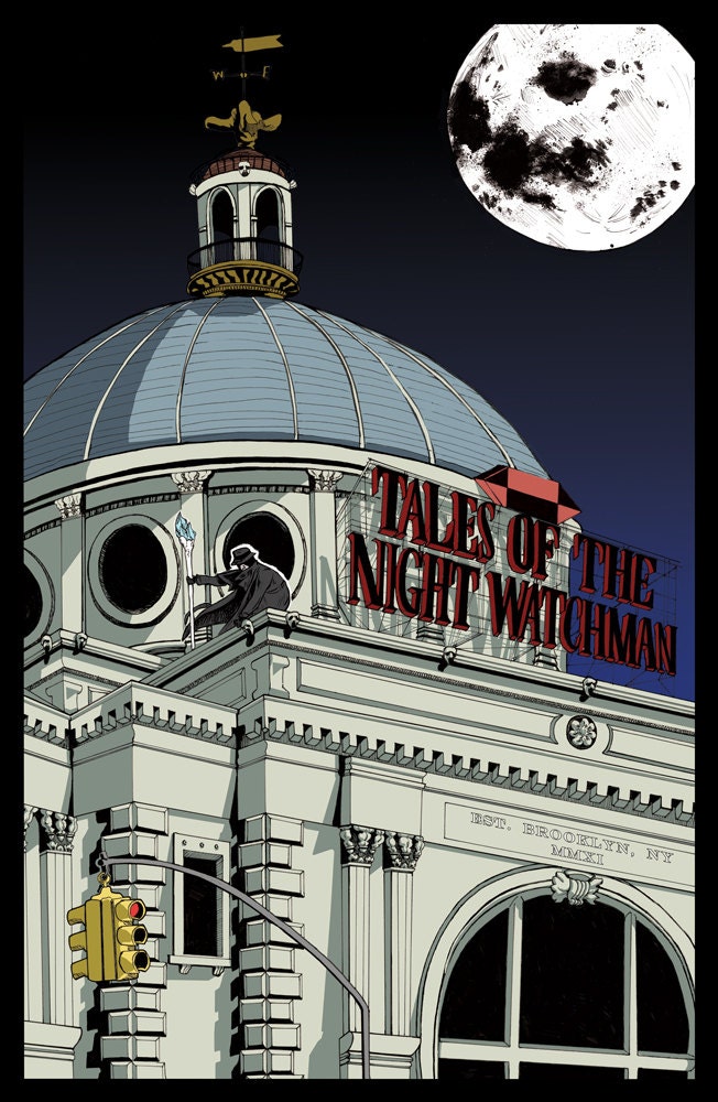 Tales of the Night Watchman Tower Print 11x17