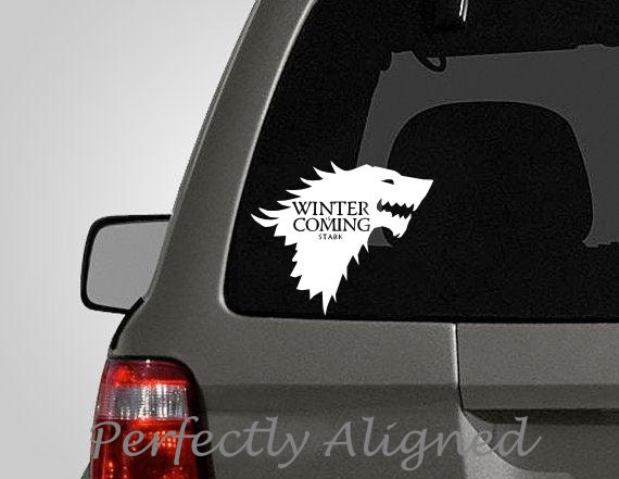 Car Decal - 7" Game of Thrones inspired Direwolf House Stark Crest Car Decal