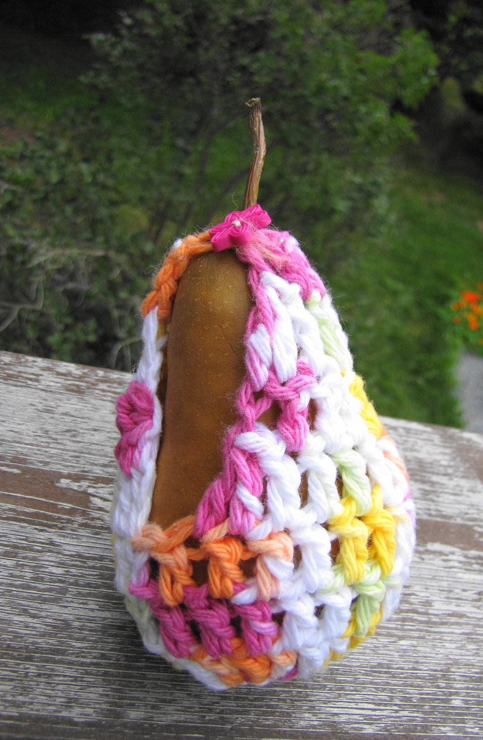 cotton Crocheted Pear Pouch Fruit Cozy