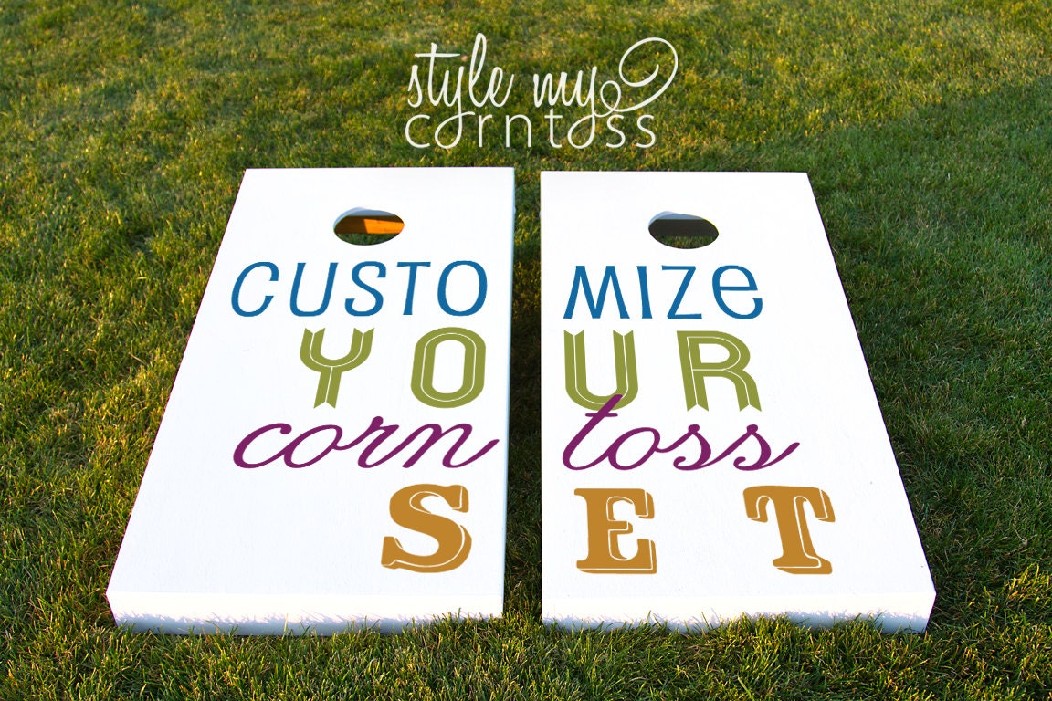 Custom Cornhole / Classy Corntoss / Bag Toss / Wedding Game  --  (( Fully Customized Sets ))