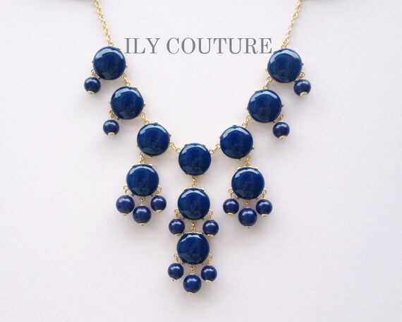 Navy Bubble Statement Necklace