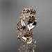 14kt rose gold diamond flower wedding ring,engagement ring,wedding band. ADLR 191