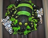 Halloween Wreath, Deco Mesh Wreath, Mesh Wreath, Spider Wreath, Black Wreath, OOAK Wreath, Spider