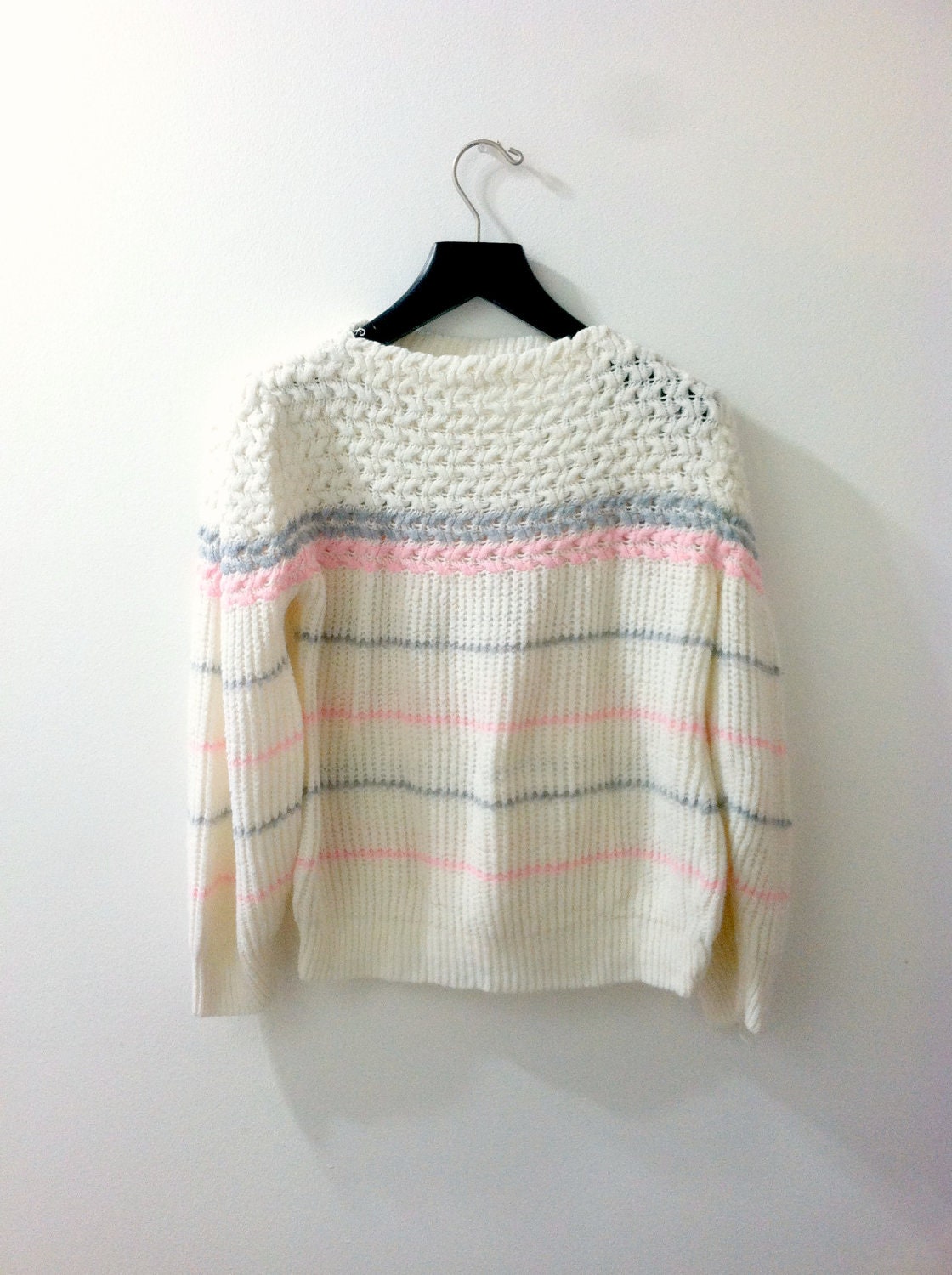 Vintage Pink & Grey Sweater 1980's