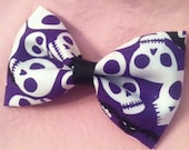 Skull and Bat Hair Bow
