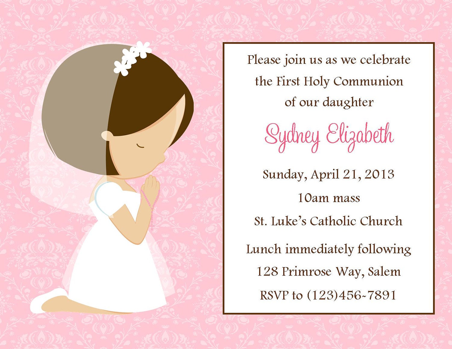 First Holy Communion Invitation Templates