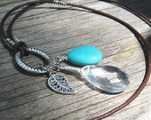 CRYSTAL QUARTZ reiki healing gemstone crystal necklace