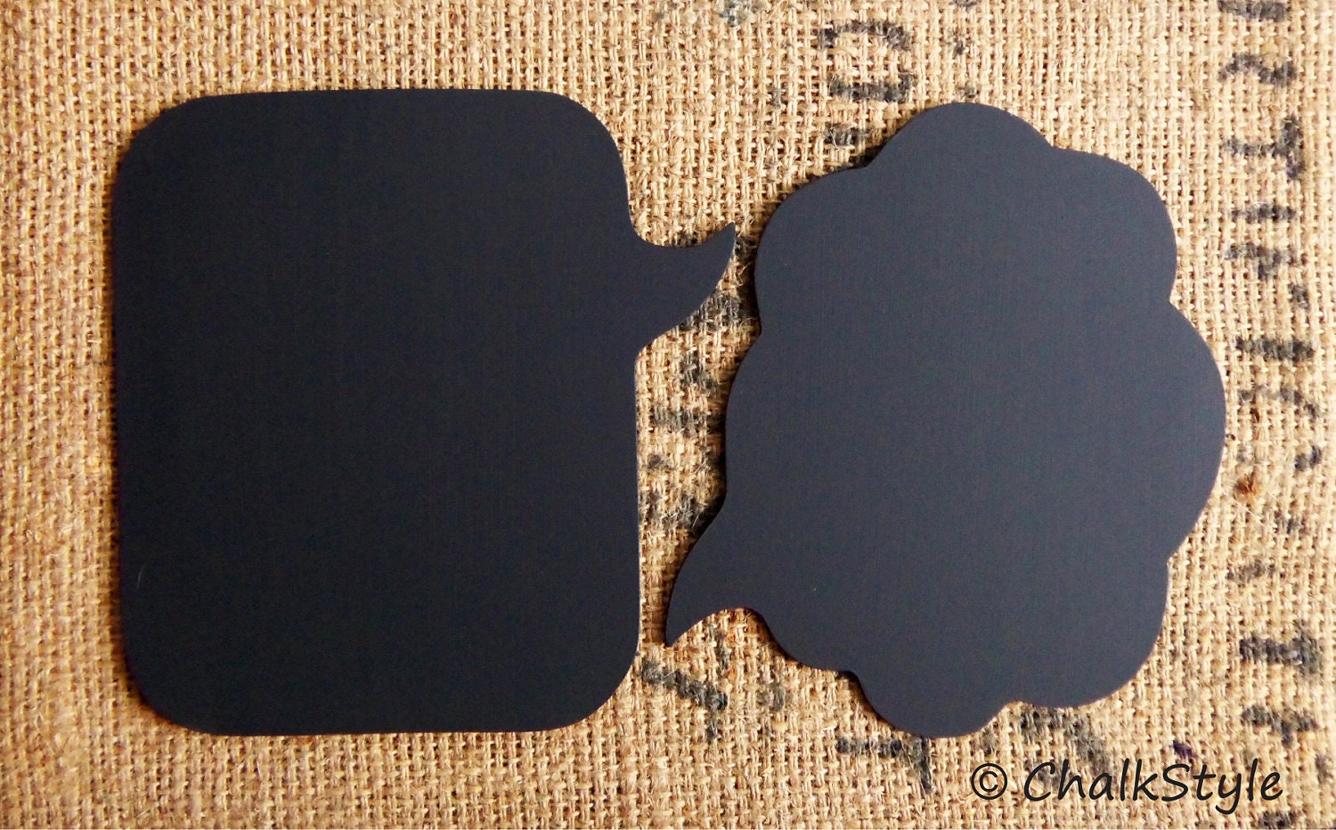 Chalkboard Speech Bubble -- Set of 2 Sturdy Wooden Rectangular and Cloud Shaped Chalk boards, Photo Booth Props for Wedding Il_570xn
