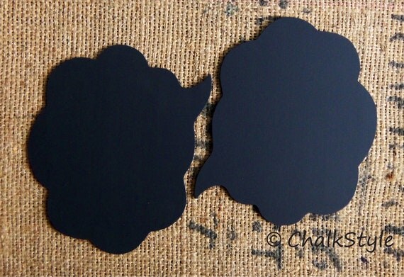 Set of 2 Large Chalkboard Speech Bubbles --Sturdy Fiberboard Cloud Shaped CHALKBOARDS, Photo Props for Wedding ON SALE Il_570xn