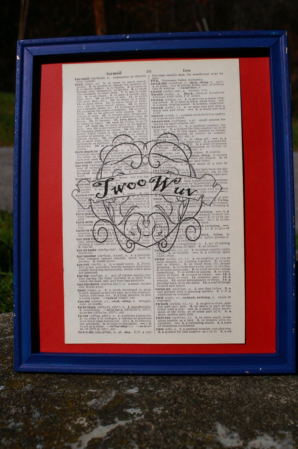 Vintage Dictionary Page Print- Twoo Wuv- Princess Bride Print, Geeky Print, Book Page Art,  Romantic, Love Print