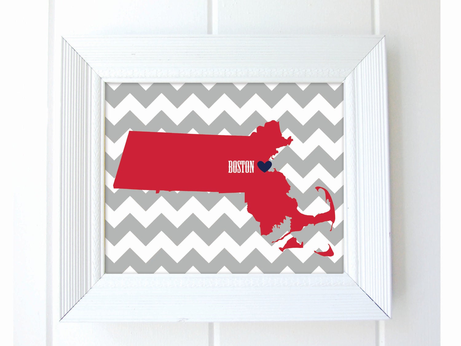 Massachusetts State Love Map, 8x10, Fine Art Print