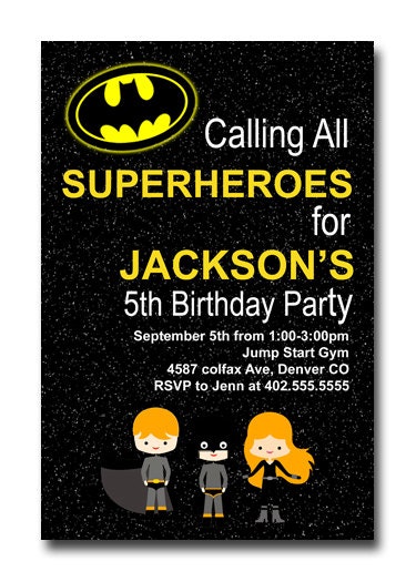 Free Batman Birthday Party Invitations