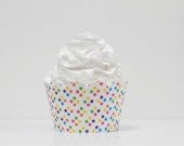 Rainbow Polka Dot Cupcake Wrappers
