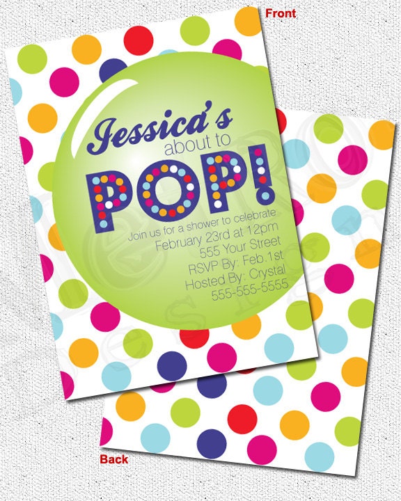 Baby Shower Invitation, About To Pop - DIY Invitation Il_570xn