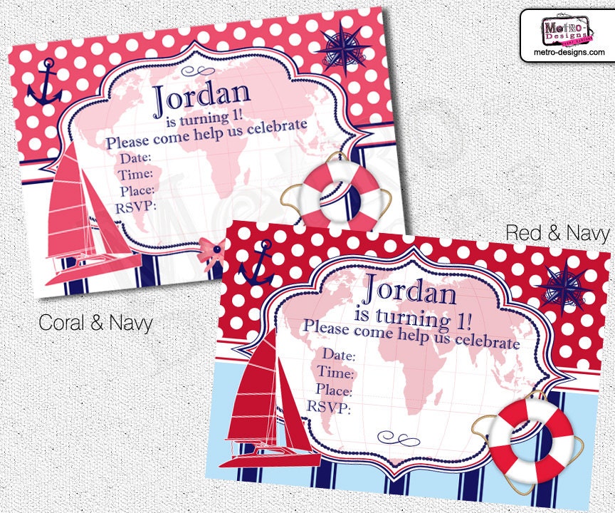 Sailor/Nautical Invitations - Digital File Il_570xn