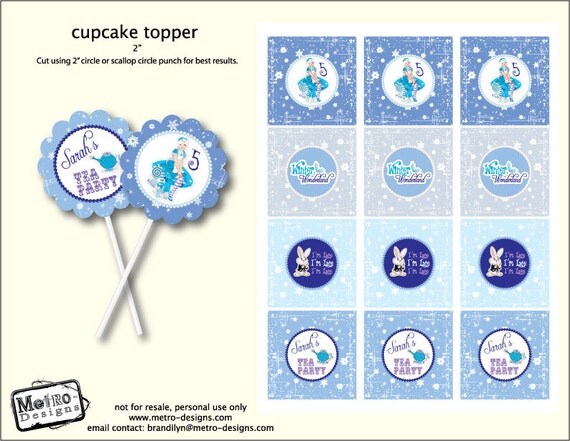 Winter Wonderland Cupcake Toppers - Digital File Il_570xn