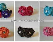 Elizabeth- Satin Rosette Headband- Lots of Colors