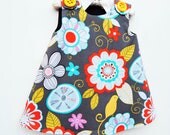 Infant Dress - Tweet Birdie Tweet - Gray Color - Toddler Girls Jumper Dress - Boutique Dress - Top - Fashion for Children - 3M to 4T