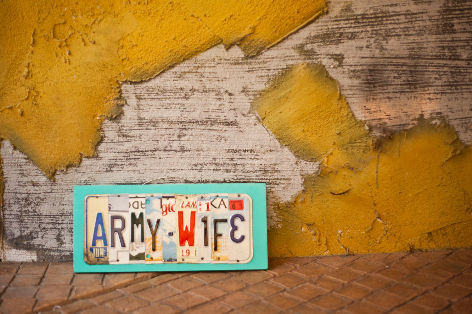 ARMY WIFE, OOAK License Plate Art, Wall Hanging, Home Decor, Mothers Day present, birthday gift, christmas gift, anniversary