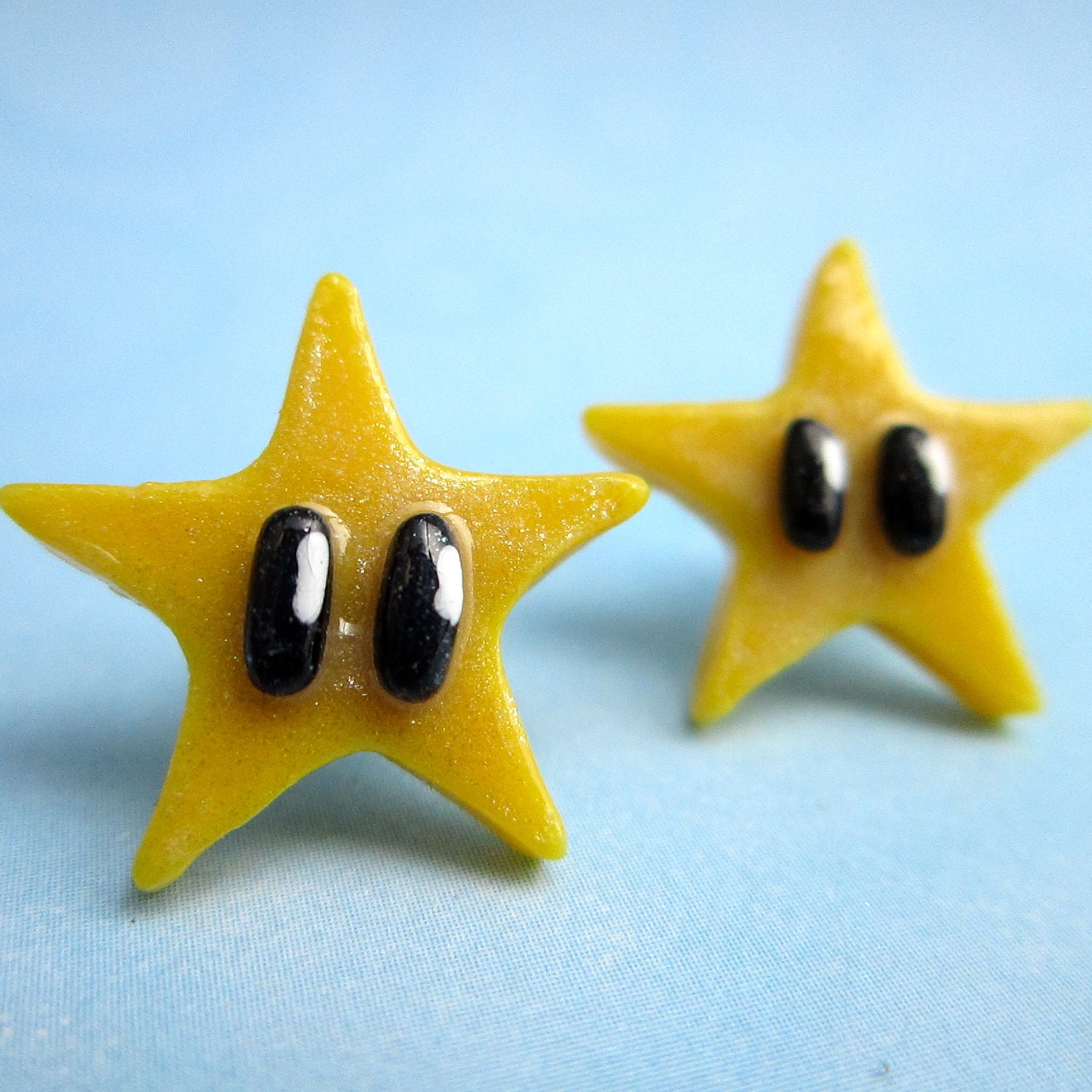 Mario Brothers power up Star Earrings Glow-In-The-Dark