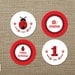 Ladybug Birthday - First Birthday - Ladybug printable - printable party - ladybug cupcake toppers - flowers - red - polka dots