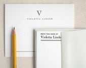 Letterpress Stationery Gift Set - Classic Style Personalized Folded and Flat Notes - Academy