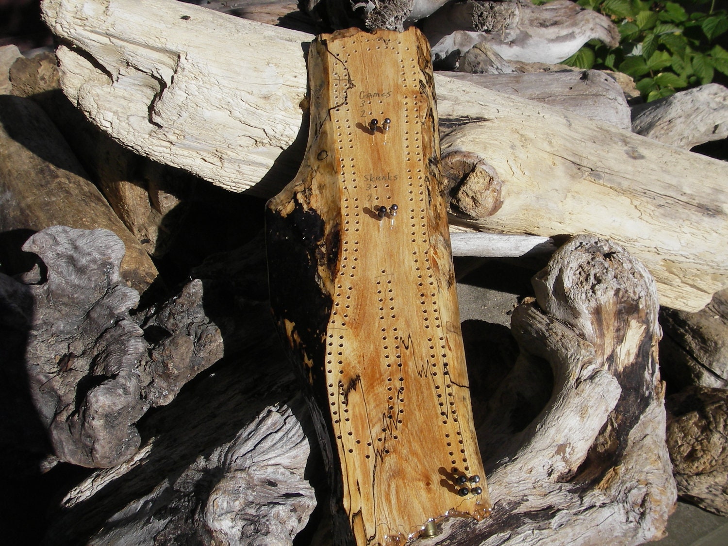 Driftwood cribbage board