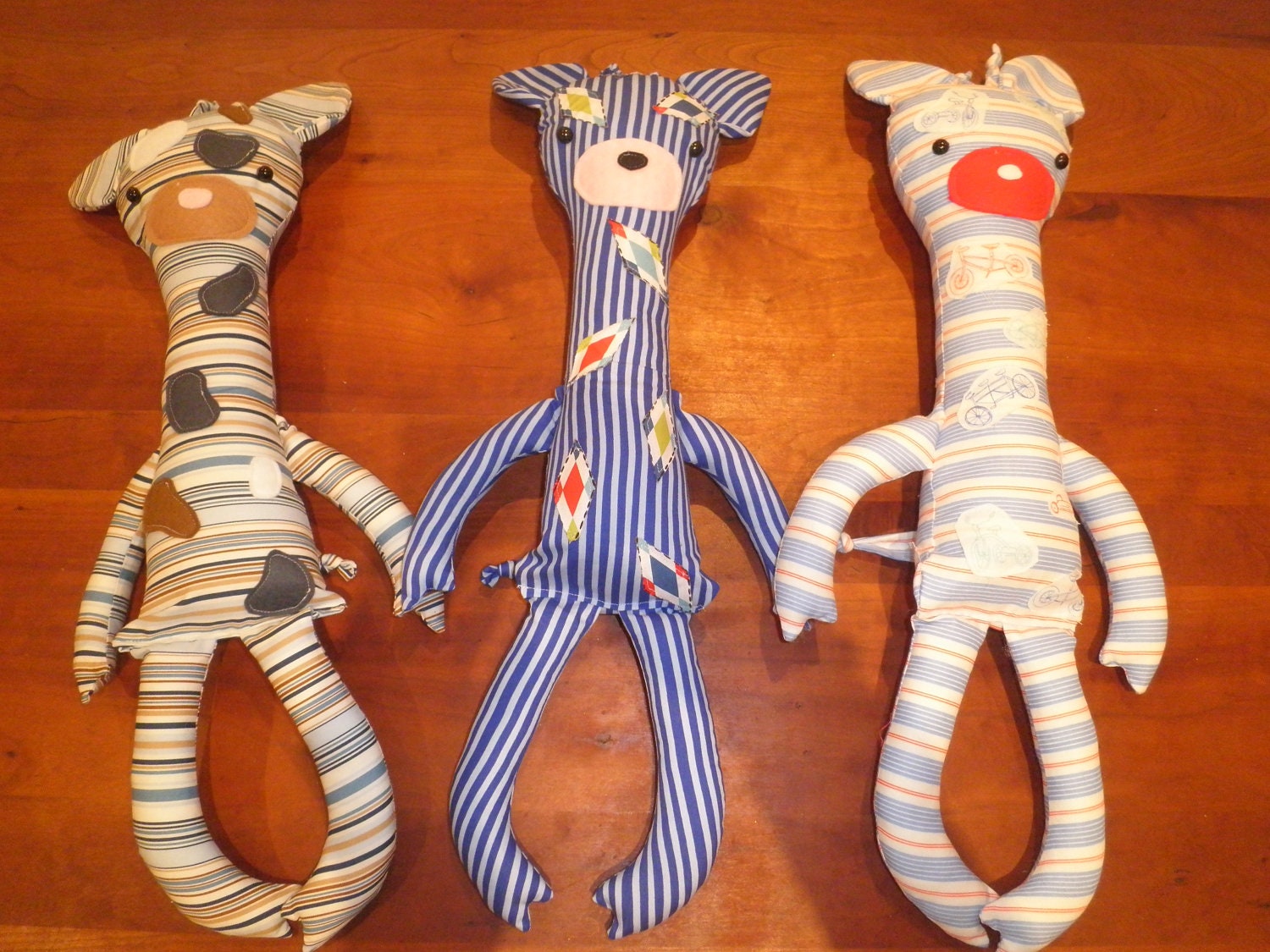 Giraffe stuffed toy, 22 inches tall, Michael Miller "children at play" fabric, Troy