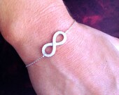 Infinity Bracelet SILVER Crystal Infinity Love Charm Dainty Bracelet Jewelry BFF Christmas Gift