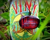 Into the Wild Quote - An aesthetic voyager who's home is the road - glass necklace. Red aspen tree trail