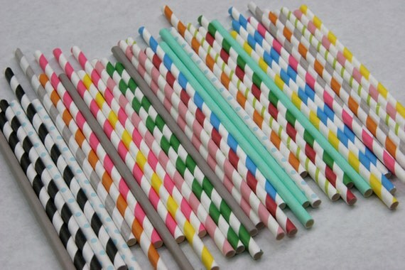 Paper Straw, 150 Pack, Pick Your Color/s Il_570xn