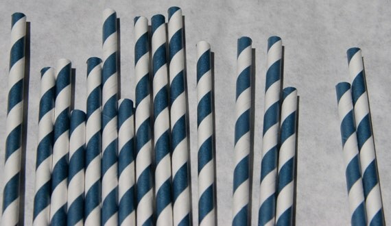 Navy Blue Paper Straw, Pack of 50 Il_570xn